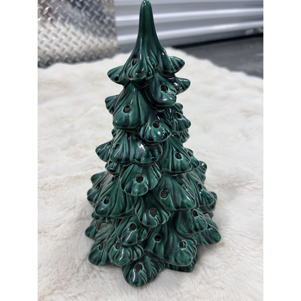 Vtg Holland Mold Ceramic 10.5" Christmas Tree Missing Lights - No Base